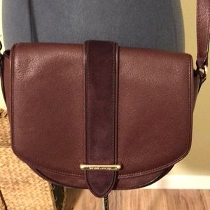 Kate Spade wine color leather and suede crossbody